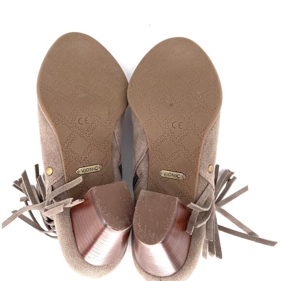 Vionic Faros Bootie Fringe Zip Side Tan 5 - Picture 6 of 9